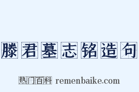 滕君墓志铭造句是什么意思的图片